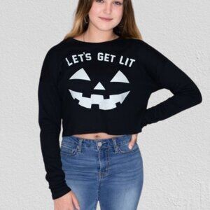 "Let's get Lit" Crop Sweatshirt  4264  NWT Boutique